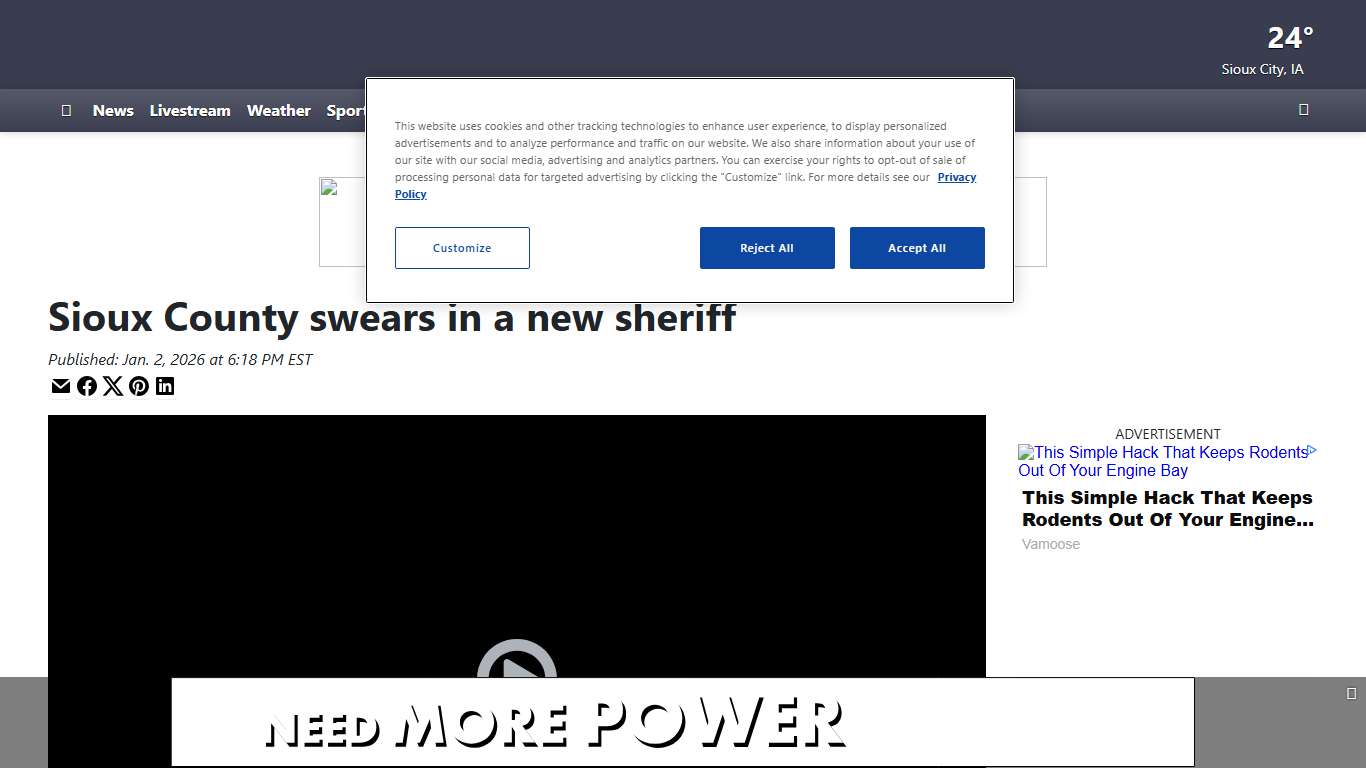 Sioux County swears in a new sheriff